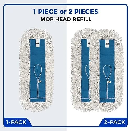 Nine Forty 48" Cotton Dust Mop Kit | Heavy Duty Dry Floor Cleaner for Hardwood Surfaces thumbnail 7