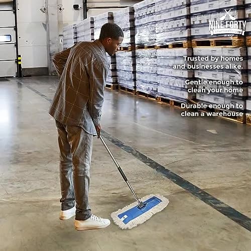 Nine Forty 48" Cotton Dust Mop Kit | Heavy Duty Dry Floor Cleaner for Hardwood Surfaces thumbnail 8