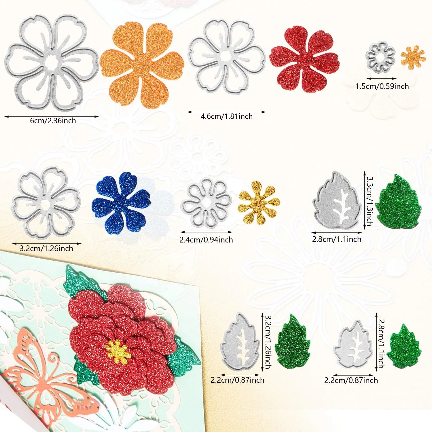 Patelai Flower Metal Cutting Dies 4 Sets | 23 Styles Embossing Stencils for Crafts - view 5