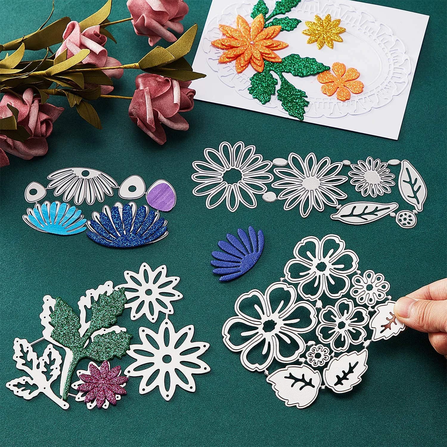 Patelai Flower Metal Cutting Dies 4 Sets | 23 Styles Embossing Stencils for Crafts - view 7