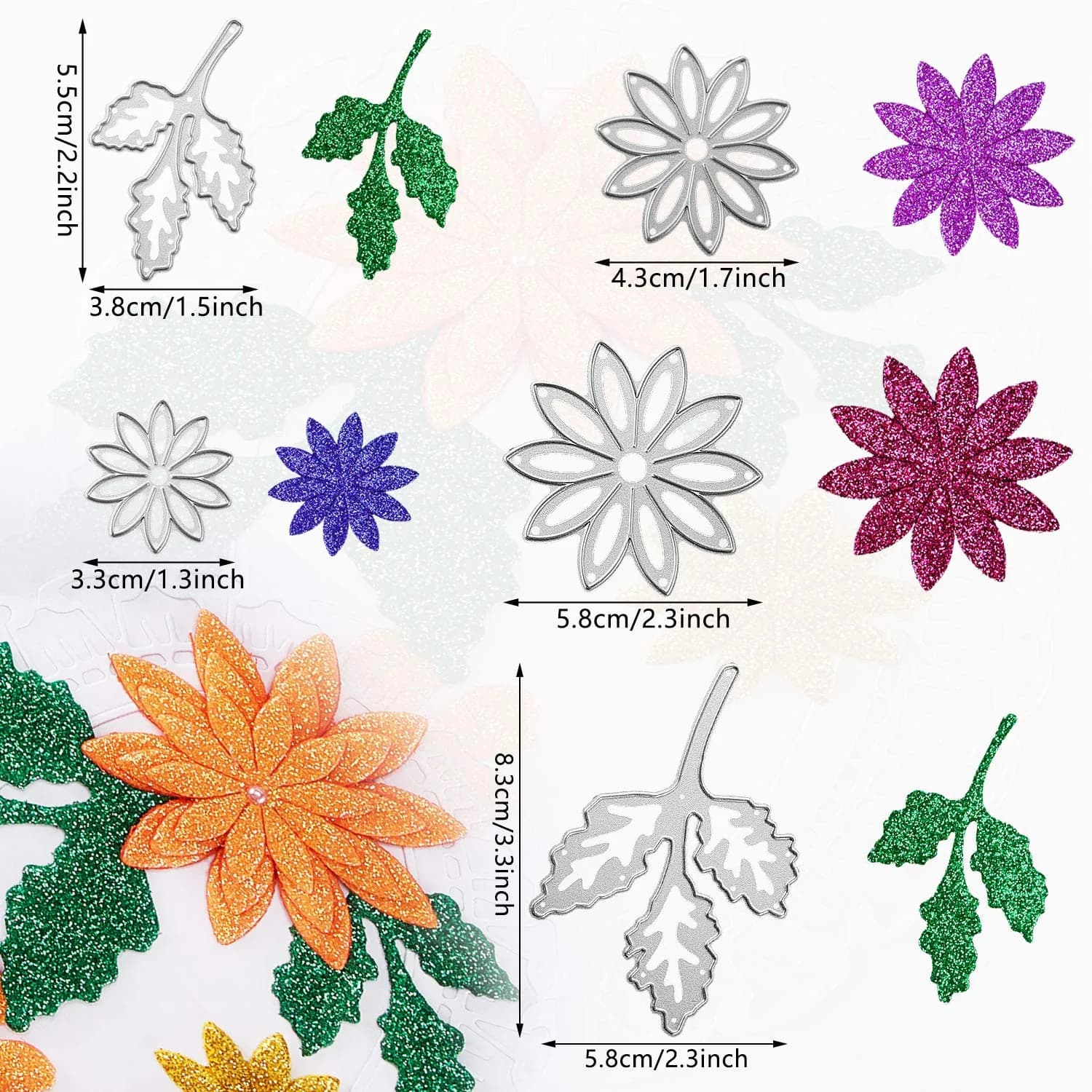 Patelai Flower Metal Cutting Dies 4 Sets | 23 Styles Embossing Stencils for Crafts - view 2