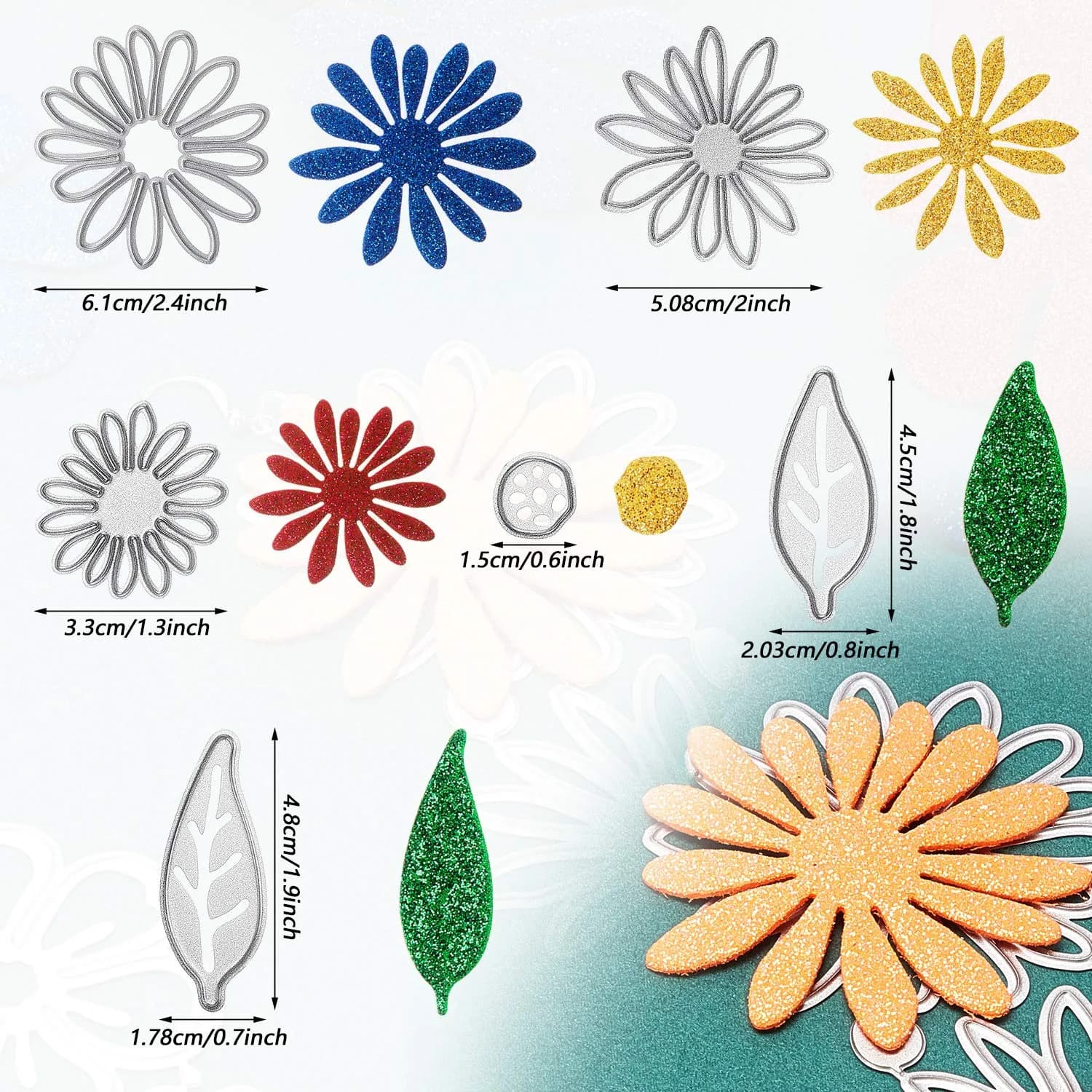 Patelai Flower Metal Cutting Dies 4 Sets | 23 Styles Embossing Stencils for Crafts - view 4