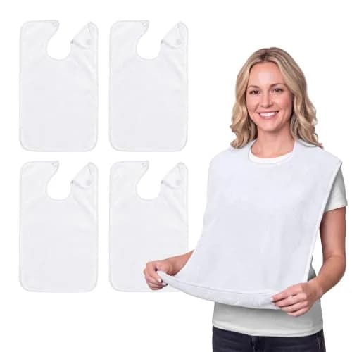 Avalon Towels Adult Terry Cloth Bibs with Hook & Loop Closure, 18" x 30" (Pack of 4) | Full Coverage Clothing Protectors thumbnail 1
