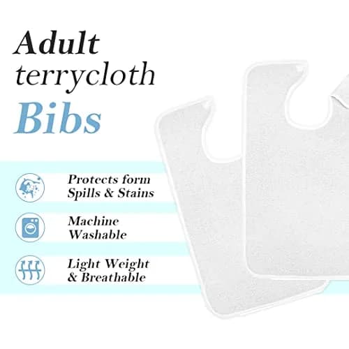 Avalon Towels Adult Terry Cloth Bibs with Hook & Loop Closure, 18" x 30" (Pack of 4) | Full Coverage Clothing Protectors thumbnail 5