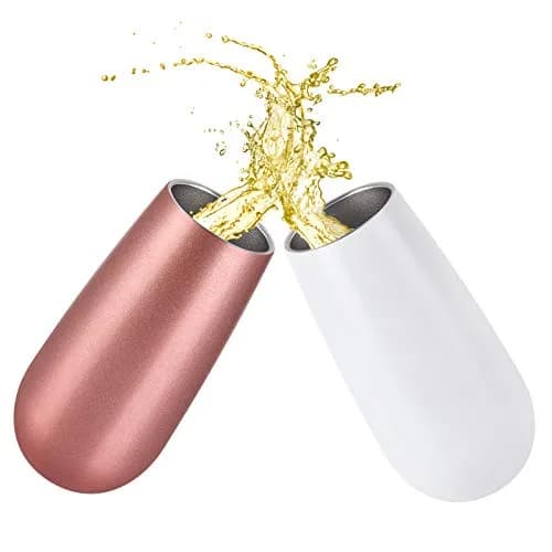 Lifecapido 6 Pack Stemless Insulated Champagne Flute Tumblers 6 Oz | Reusable, Unbreakable, Gift-Ready thumbnail 8