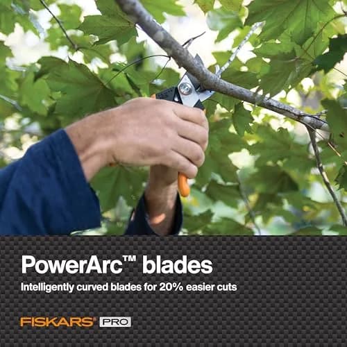 Fiskars Pro Bypass Pruning Shears 1" Cut Capacity | PowerArc Steel Blades for Easier Cuts thumbnail 3
