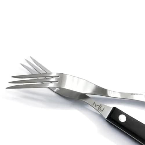 WALLFARM Stainless Steel 3 Prong Granny Fork, 10 Inch | Compact Kitchen Carving & Serving Tool thumbnail 5