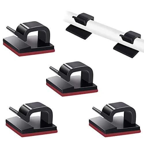 SOULWIT Black 50 Pcs Self Adhesive Cable Management Clips | Organize TV PC Laptop Ethernet Cables thumbnail 1