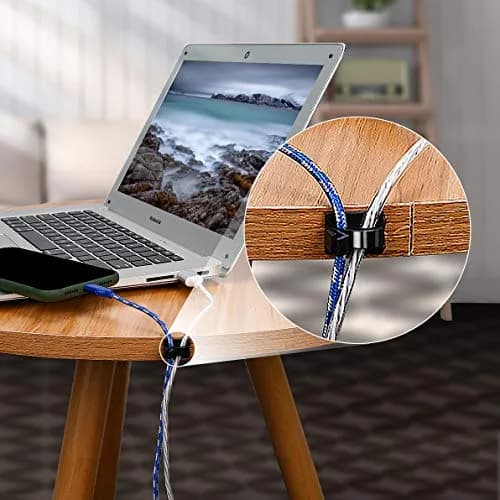 SOULWIT Black 50 Pcs Self Adhesive Cable Management Clips | Organize TV PC Laptop Ethernet Cables thumbnail 6