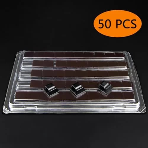 SOULWIT Black 50 Pcs Self Adhesive Cable Management Clips | Organize TV PC Laptop Ethernet Cables thumbnail 2