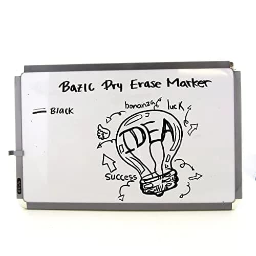 BAZIC PRODUCTS Black Chisel Tip Dry Erase Markers, 6 Count (2 x 3-Pack) | Low-Odor Ink for Whiteboards & Glass thumbnail 6