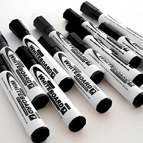 BAZIC PRODUCTS Black Chisel Tip Dry Erase Markers, 6 Count (2 x 3-Pack) | Low-Odor Ink for Whiteboards & Glass thumbnail 2