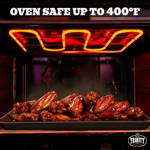 Trinity Provisions Large Meat Resting Pan with Wire Rack and Silicone Mat, 19 x 13 Inches (48.3 x 33 cm) | For Roasts, Steaks, BBQ, Bacon thumbnail 6