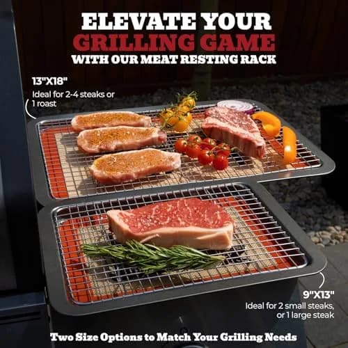 Trinity Provisions Large Meat Resting Pan with Wire Rack and Silicone Mat, 19 x 13 Inches (48.3 x 33 cm) | For Roasts, Steaks, BBQ, Bacon thumbnail 2