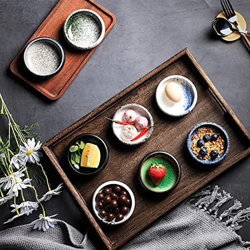 Uaral Emerald Green Ceramic Dipping Bowls Set of 6 | 118ml (4.5 oz) Japanese Style Pinch Bowls thumbnail 2