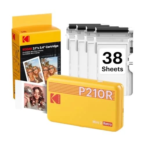 KODAK Mini 2 Retro Portable Photo Printer Yellow | 2x3 Inch Prints, 4PASS Dye Sublimation thumbnail 1