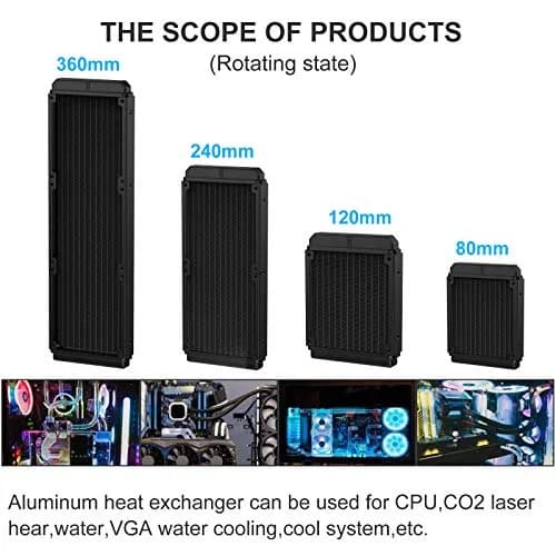 DIYhz Water Cooling Radiator 240mm Aluminum Heat Exchanger | High Performance CPU Liquid Cooler thumbnail 4