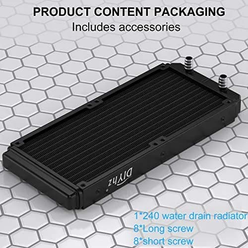 DIYhz Water Cooling Radiator 240mm Aluminum Heat Exchanger | High Performance CPU Liquid Cooler thumbnail 3