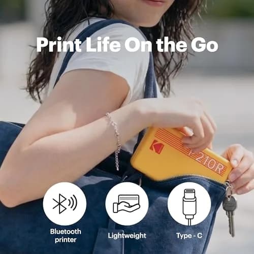 KODAK Mini 2 Retro Portable Photo Printer Black 2x3 inches | Bluetooth Connectivity for iPhone & Android thumbnail 9