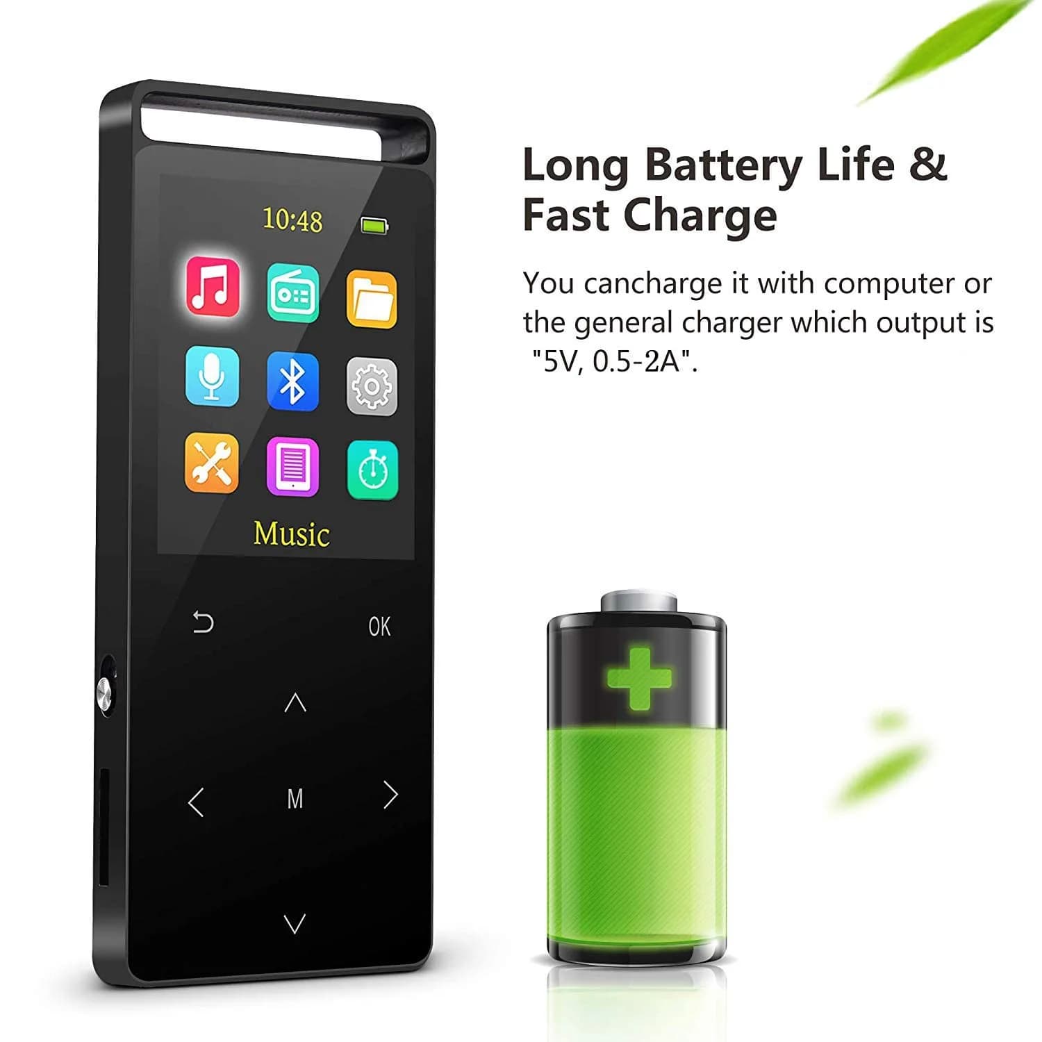 MUSRUN 64GB MP3 Player with Bluetooth & Armband | 64GB (64GB Micro SD Card Included) - view 3