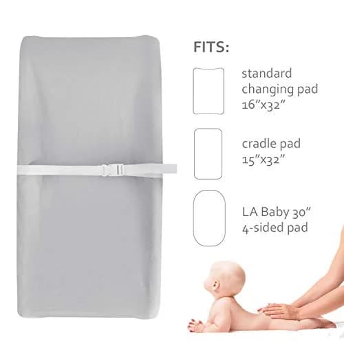Moonsea Changing Pad Covers for Boys Girls | Unisex Cotton 32" x 16" x 5" | Soft & Breathable thumbnail 5