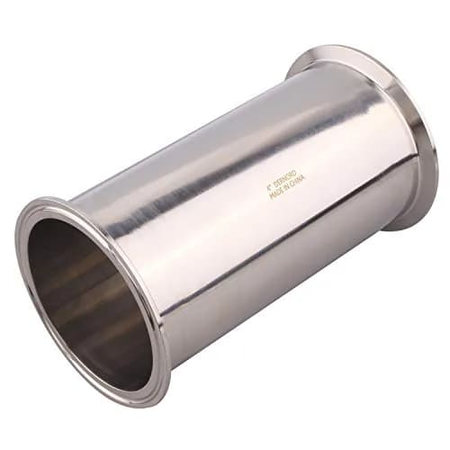 DERNORD Sanitary Spool Tube with Clamp Ends, Stainless Steel 304, 8 Inch | Seamless Round Tubing for Sanitary Use thumbnail 2