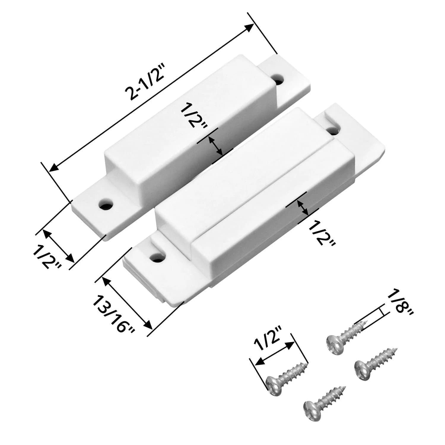 QWORK MC-31 Wired Surface-Mounted NC Magnetic Door Window Contact Sensor Alarm Reed Switch, White, Pack of 5 | Electronic Switch for Home Security - view 3