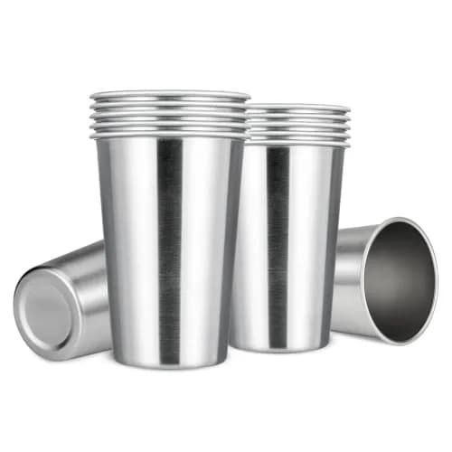MEWAY Stainless Steel Cups 16oz | Stackable Durable Metal Cups for Travel & Camping thumbnail 1