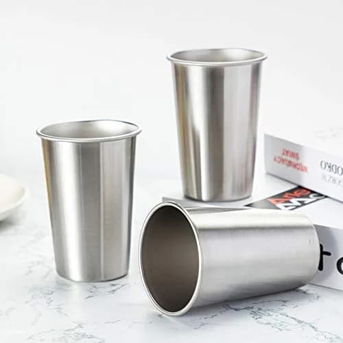 MEWAY Stainless Steel Cups 16oz | Stackable Durable Metal Cups for Travel & Camping thumbnail 6