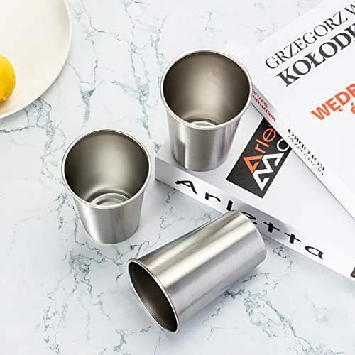 MEWAY Stainless Steel Cups 16oz | Stackable Durable Metal Cups for Travel & Camping thumbnail 7
