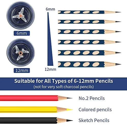 AFMAT Electric Pencil Sharpener for Colored Pencils, Blue 19cm (7.44in) | Sharpens 6-12mm Pencils Fast thumbnail 2