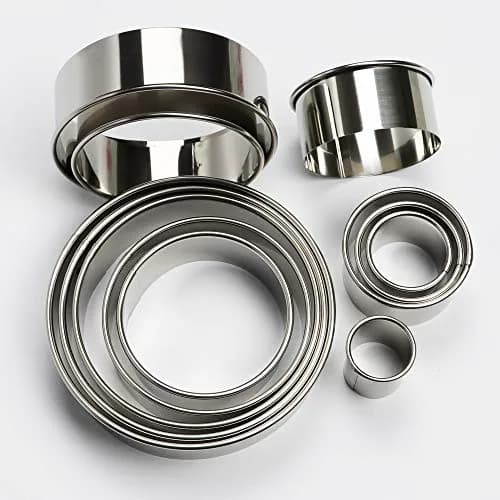 RIHAI Stainless Steel Round Cookie Cutter Set, 12 Pieces | Durable, Rust-Resistant Baking Tools thumbnail 6