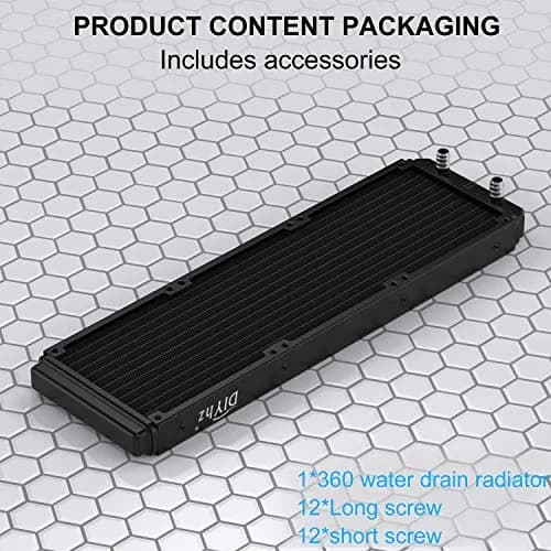 DIYhz 360mm Aluminum Water Cooling Radiator (39.5cm x 12cm x 3cm) | 12-Pipe Heat Exchanger for CPU PC Laser Water Cool System thumbnail 3