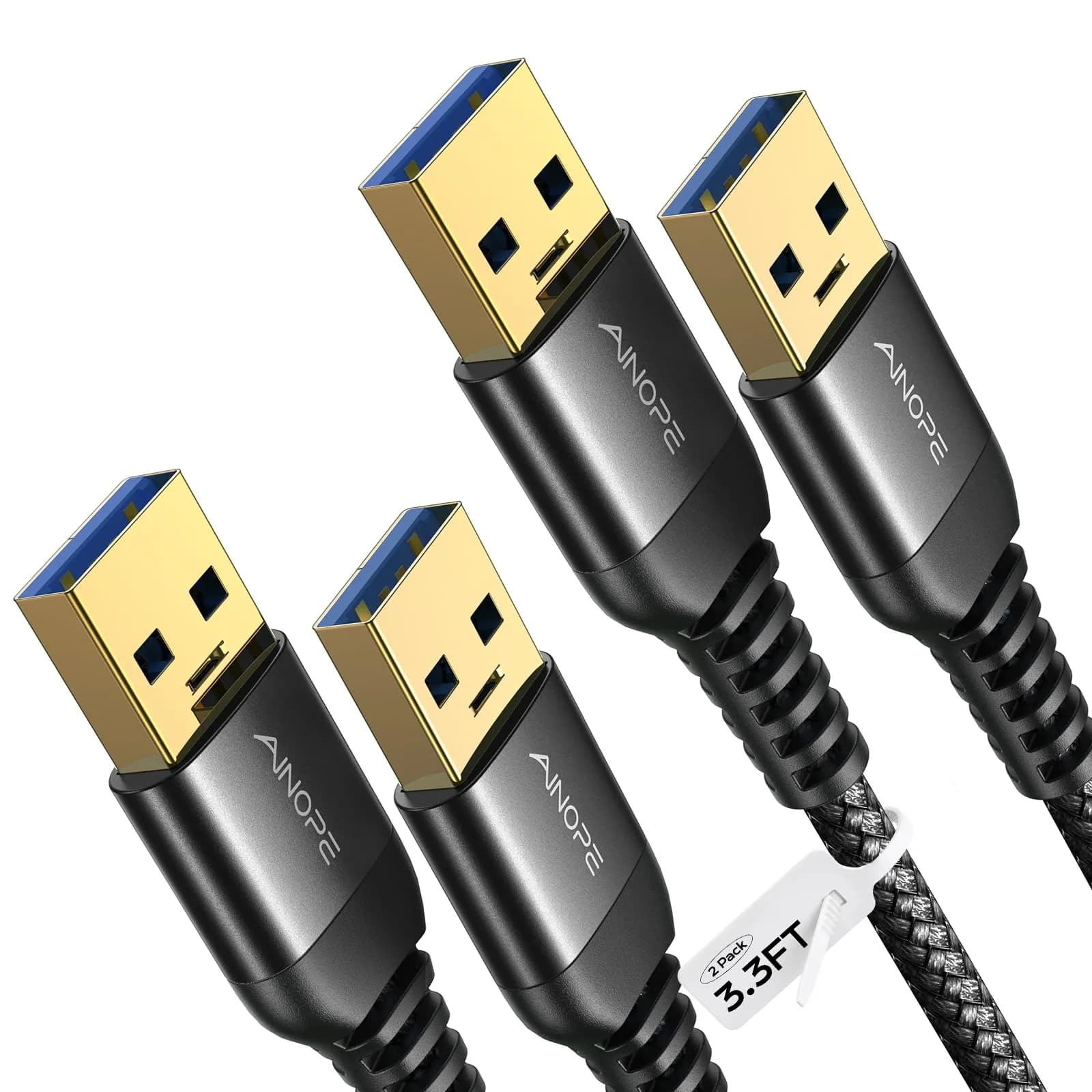 AINOPE USB to USB Cable 3.3FT | Double End Type A Cord for Data Transfer, Never Rupture, Compatible with External Hard Drives & Devices