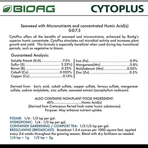 BioAg CytoPlus Organic Humic Acid Plus Seaweed Extract, 300g | Soil & Plant Growth Booster thumbnail 3