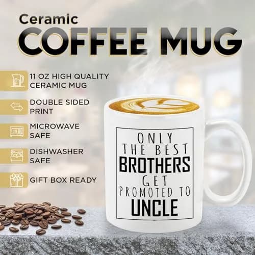 Veracco Uncle Mug, Promoted to Uncle Pregnancy Announcement Gift, Ceramic Coffee Mug 325ml (11 fl oz) thumbnail 2
