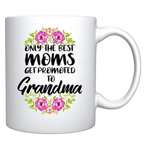 Veracco 'Only The Best Moms Get Promoted to Grandma' Ceramic Coffee Mug 325ml (11oz) | Surprise Pregnancy Announcement Gift thumbnail 2