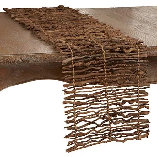SARO LIFESTYLE Handwoven Manggar Coconut Table Runner 30cm (12") x 183cm (72") | Natural Textured Decorative Runner thumbnail 1