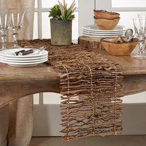 SARO LIFESTYLE Handwoven Manggar Coconut Table Runner 30cm (12") x 183cm (72") | Natural Textured Decorative Runner thumbnail 3