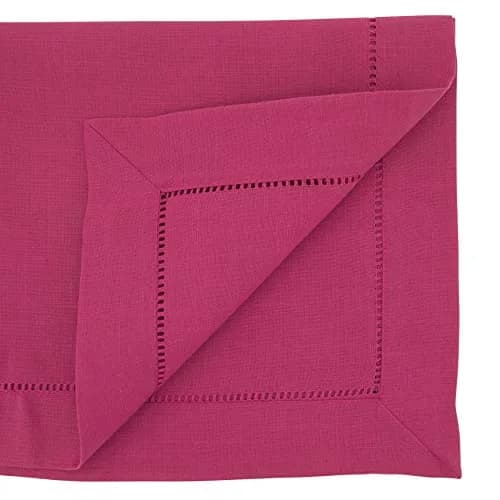 SARO LIFESTYLE Classic Hemstitch Table Runner 40cm x 183cm | Elegant Everyday Table Runner with Textured Fabric and Hemstitched Border thumbnail 2