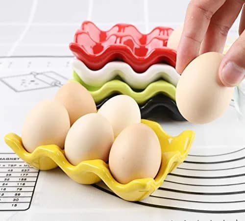 forkmannie Ceramic Egg Holder 6 Cups | Modern Kitchen Storage & Egg Organizer thumbnail 5