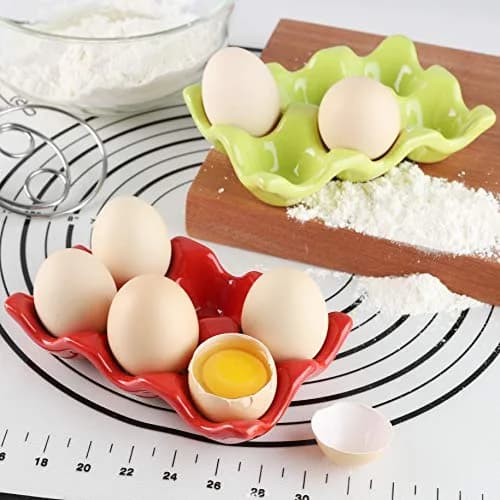 forkmannie Ceramic Egg Holder 6 Cups | Modern Kitchen Storage & Egg Organizer thumbnail 7