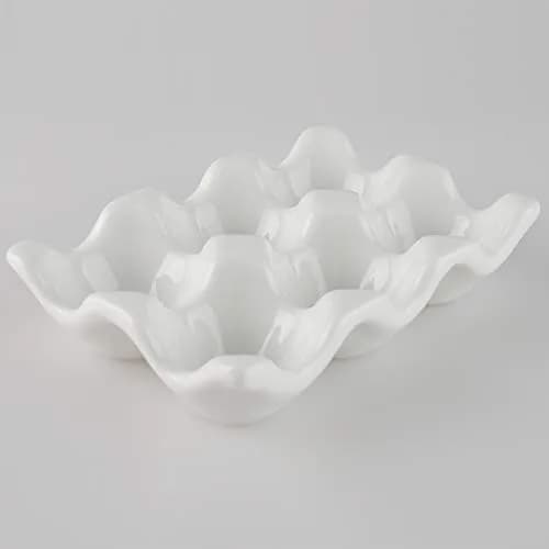 forkmannie Ceramic Egg Holder 6 Cups | Modern Kitchen Storage & Egg Organizer thumbnail 2