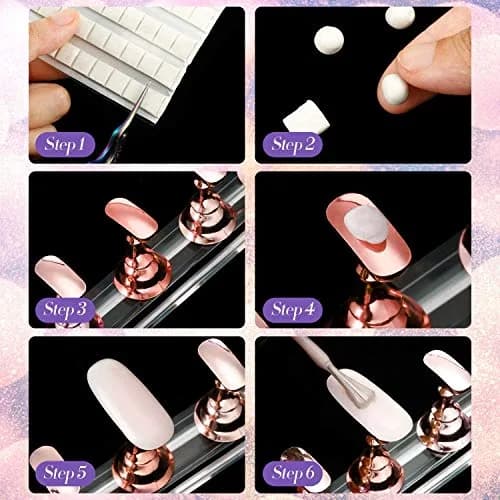 Blulu Magnetic Nail Art Practice Stands Set with 96 Putty Pieces | Metal Rose Gold, 2 Sets thumbnail 5