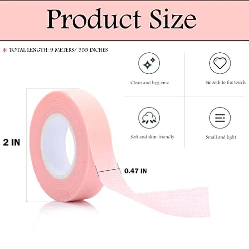 JASSINS Pink Adhesive Tape 9m | Breathable & Skin-Friendly Eyelash Extension Tape thumbnail 5