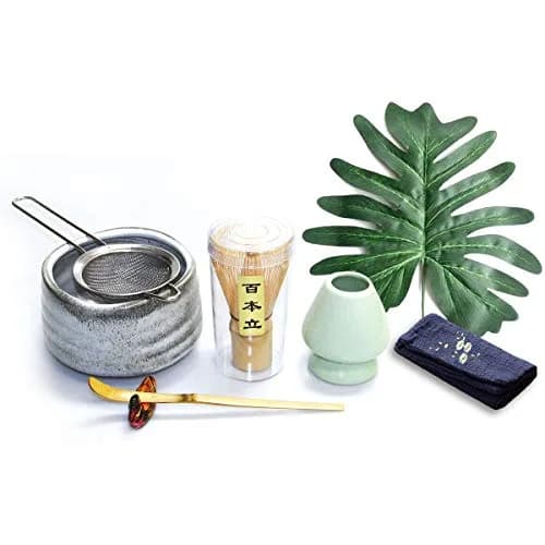 Artcome Matcha Tea Set, 7 Pcs | Traditional Japanese Ceremony Kit with Bamboo & Ceramic Tools thumbnail 6
