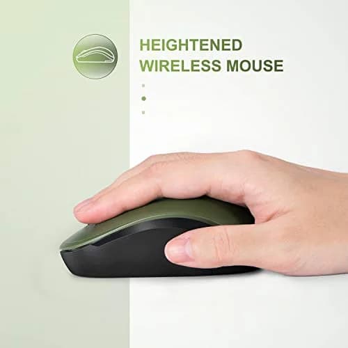 seenda Wireless Mouse for Laptop 2.4G Noiseless Green & Black | Compact, Quiet, 24-Month Battery thumbnail 4