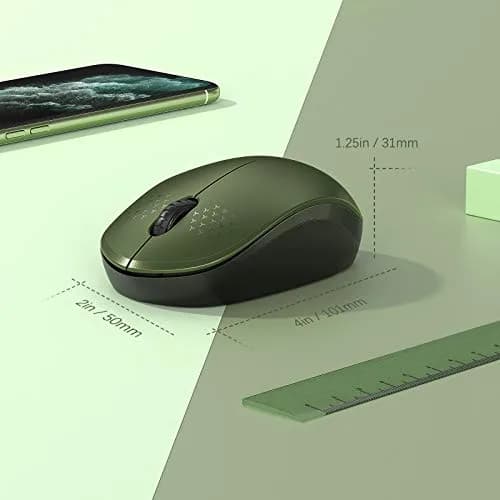 seenda Wireless Mouse for Laptop 2.4G Noiseless Green & Black | Compact, Quiet, 24-Month Battery thumbnail 6