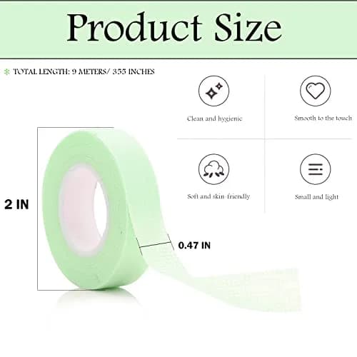 JASSINS Green Adhesive Tape 6 Rolls | Breathable & Skin-Friendly for Eyelash Extensions thumbnail 5