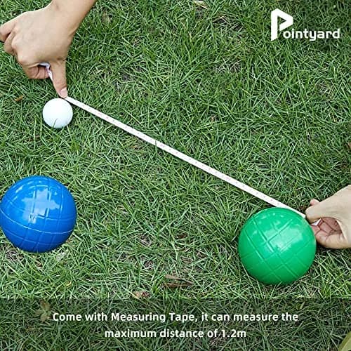 Pointyard 90mm Bocce Ball Set, 8 Premium PE Balls & Pallino Outdoor Game | All-Weather Lawn Game for 2-8 Players thumbnail 6
